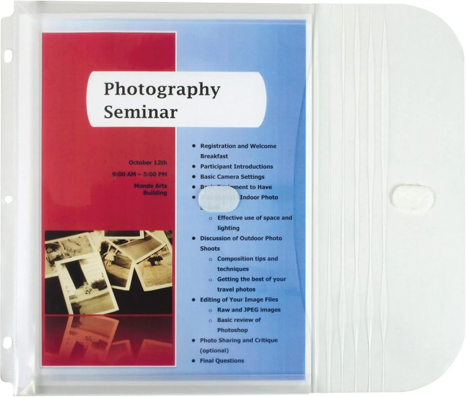 C-Line Poly Binder Pockets, 9.25 x 11.5, Clear, 5/Pack