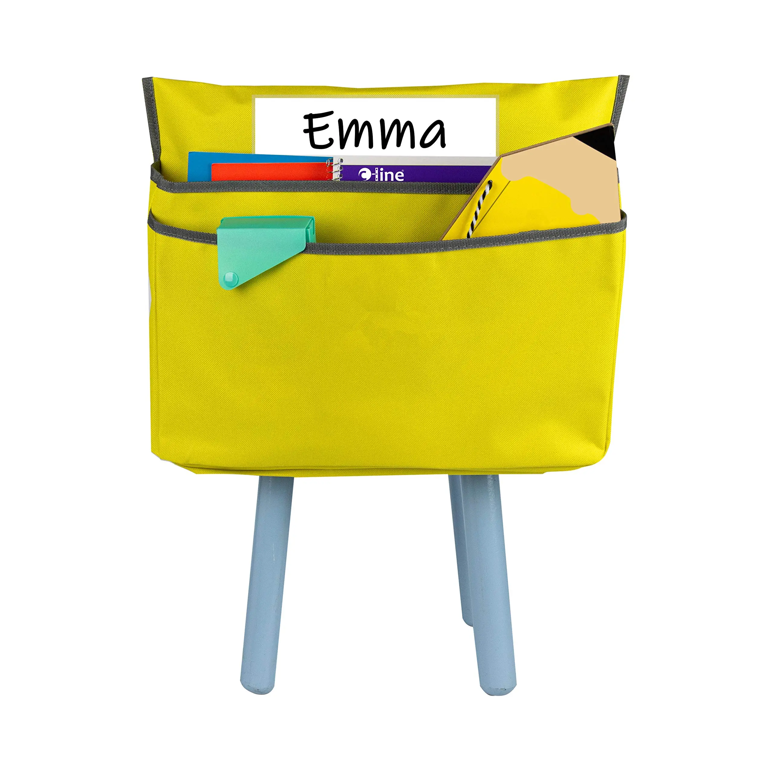 C-LINE Chair Cubbie Over-Chair Organizer (Canvas, Vinyl Pocket)