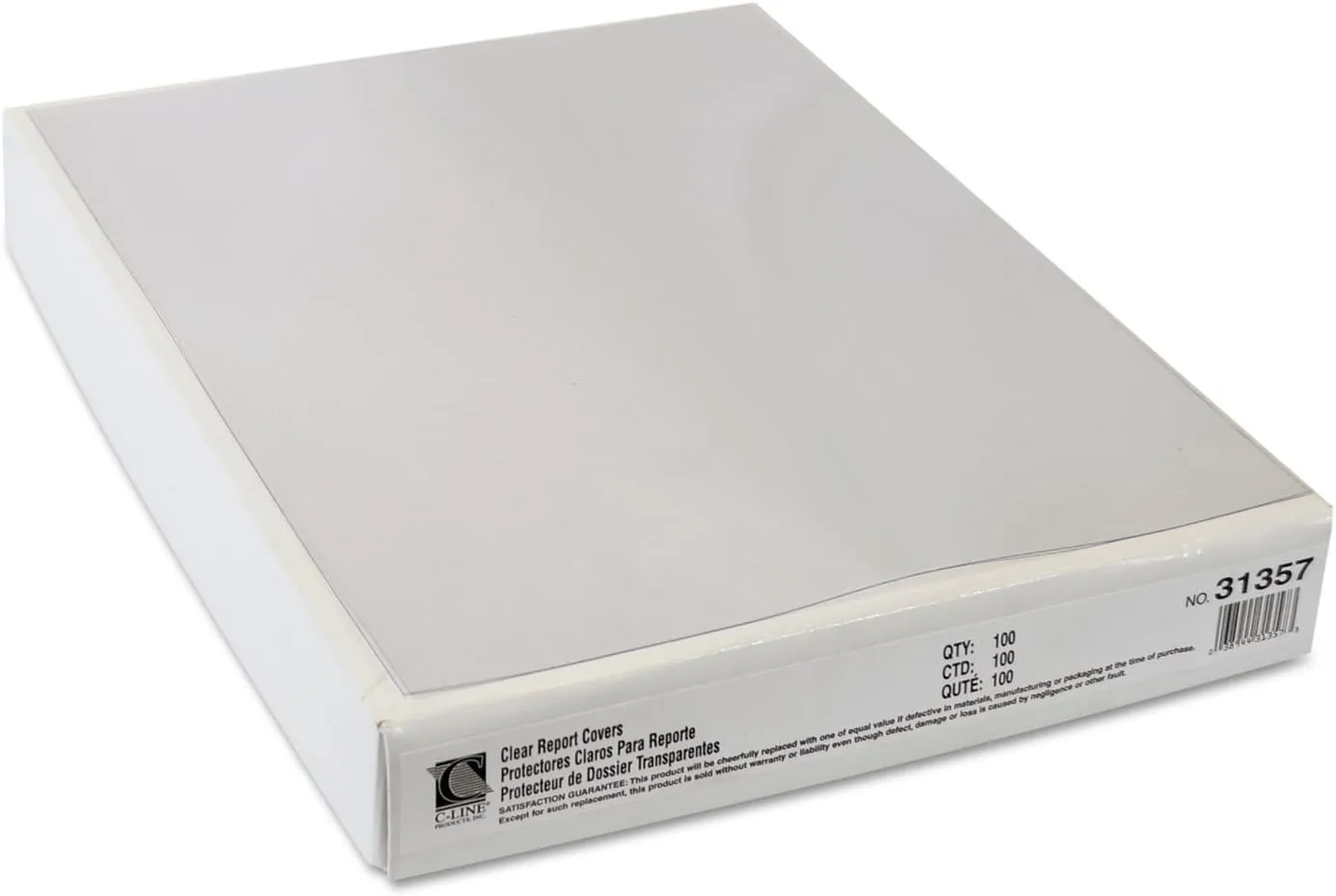 C-Line Clear Report Covers, Letter Size (8.5 x 11), 100/Box