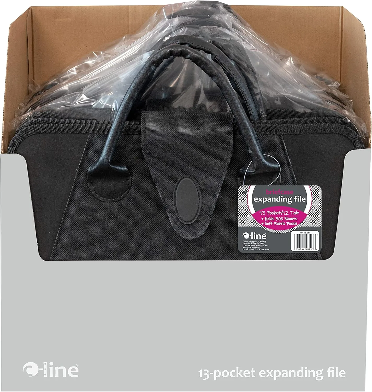 C-Line Expanding File with Handles, Letter Size, Black (48211)