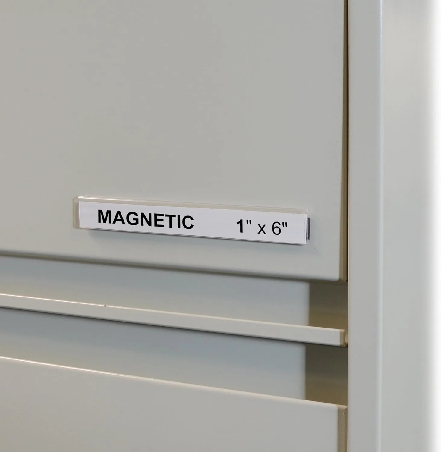 C-Line HOL-DEX Magnetic Shelf/Bin Label Holders, 1 x 6 Inches, 10 per Box (87227)
