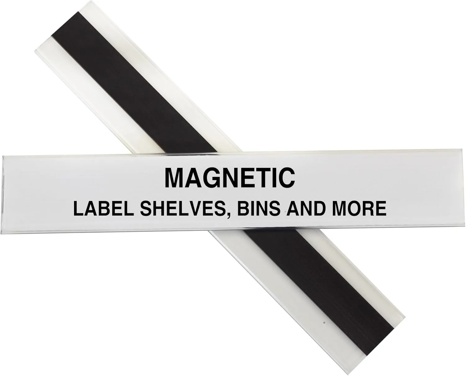 C-Line HOL-DEX Magnetic Shelf/Bin Label Holders, 1 x 6 Inches, 10 per Box (87227)