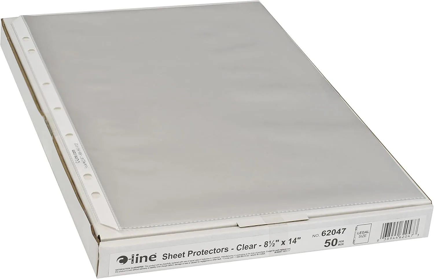 C-Line Top Loading Heavyweight Sheet Protectors, Legal, Clear, 50/Box (62047)