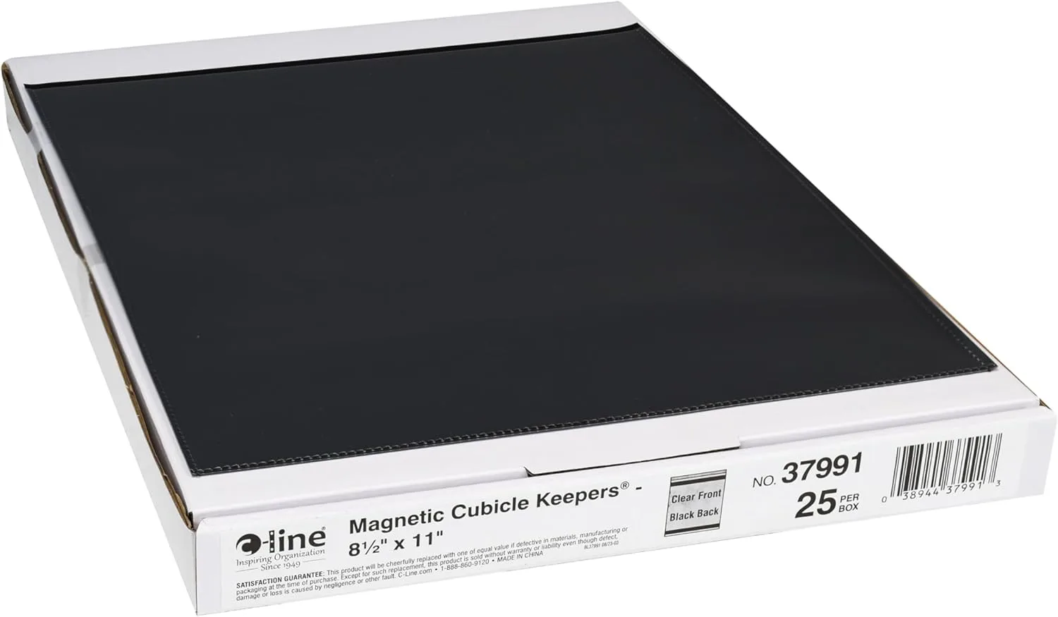 C-Line Magnetic Cubicle Keepers Display Holders, 9.2 x 11.69, Magnetic Mount, Clear, 25/Pack