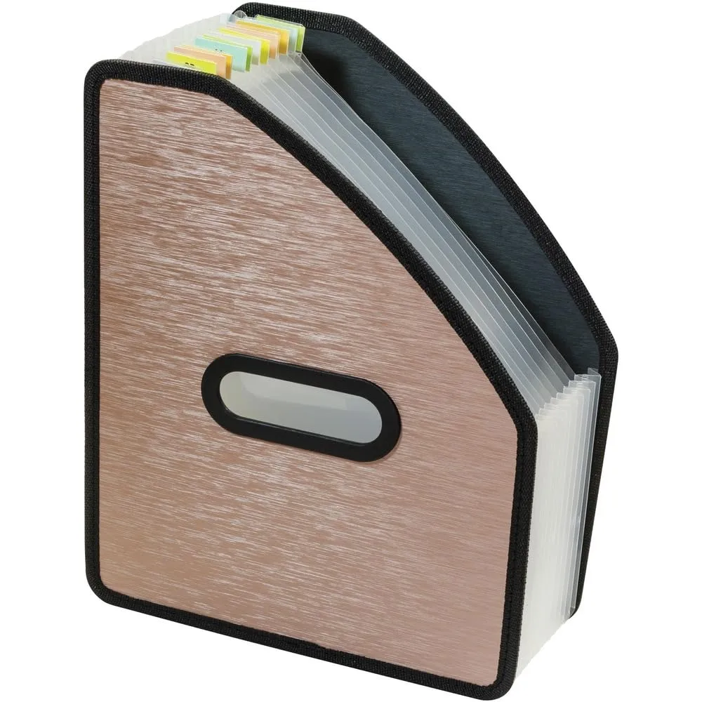 C-Line Modern Metallic Stand-up Expanding File, Bronze, Letter Size, 13-Pocket