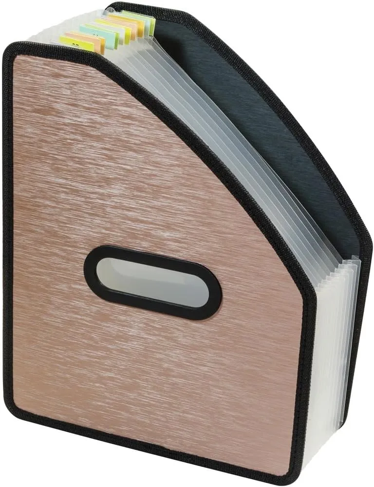 C-Line Modern Metallic Stand-up Expanding File, Bronze, Letter Size, 13-Pocket