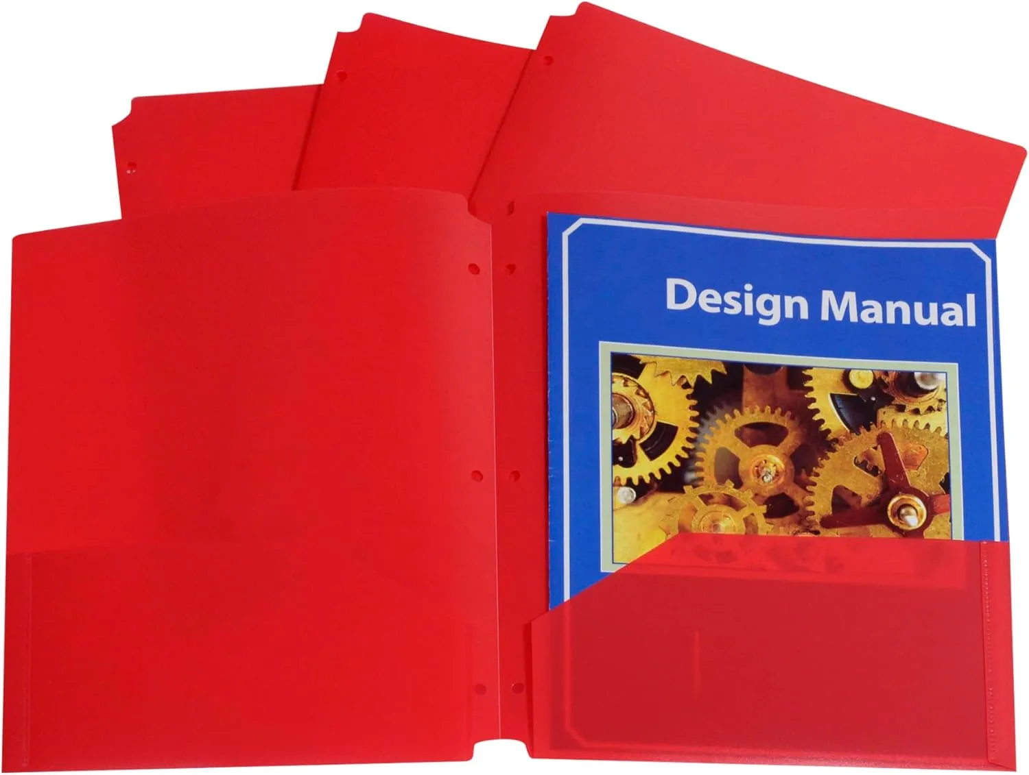 C-Line Two-Pocket Heavyweight Poly Portfolio Folder, 3-Hole Punch, 11 X 8.5, Red, 25/Box Box of 25 Red