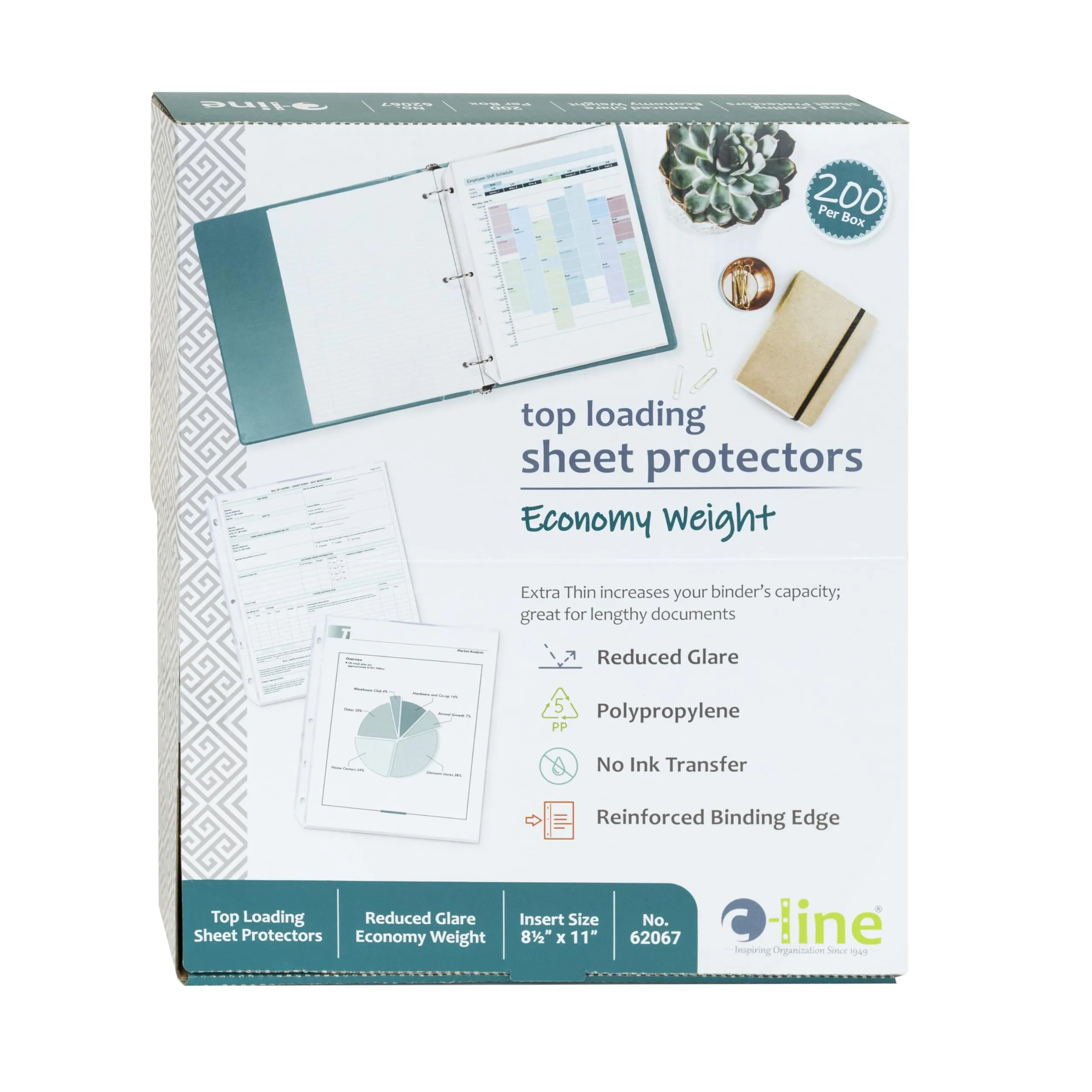 C-Line Top-Loading Polypropylene Sheet Protectors, 8.5 x 11, 200/Box (62067)
