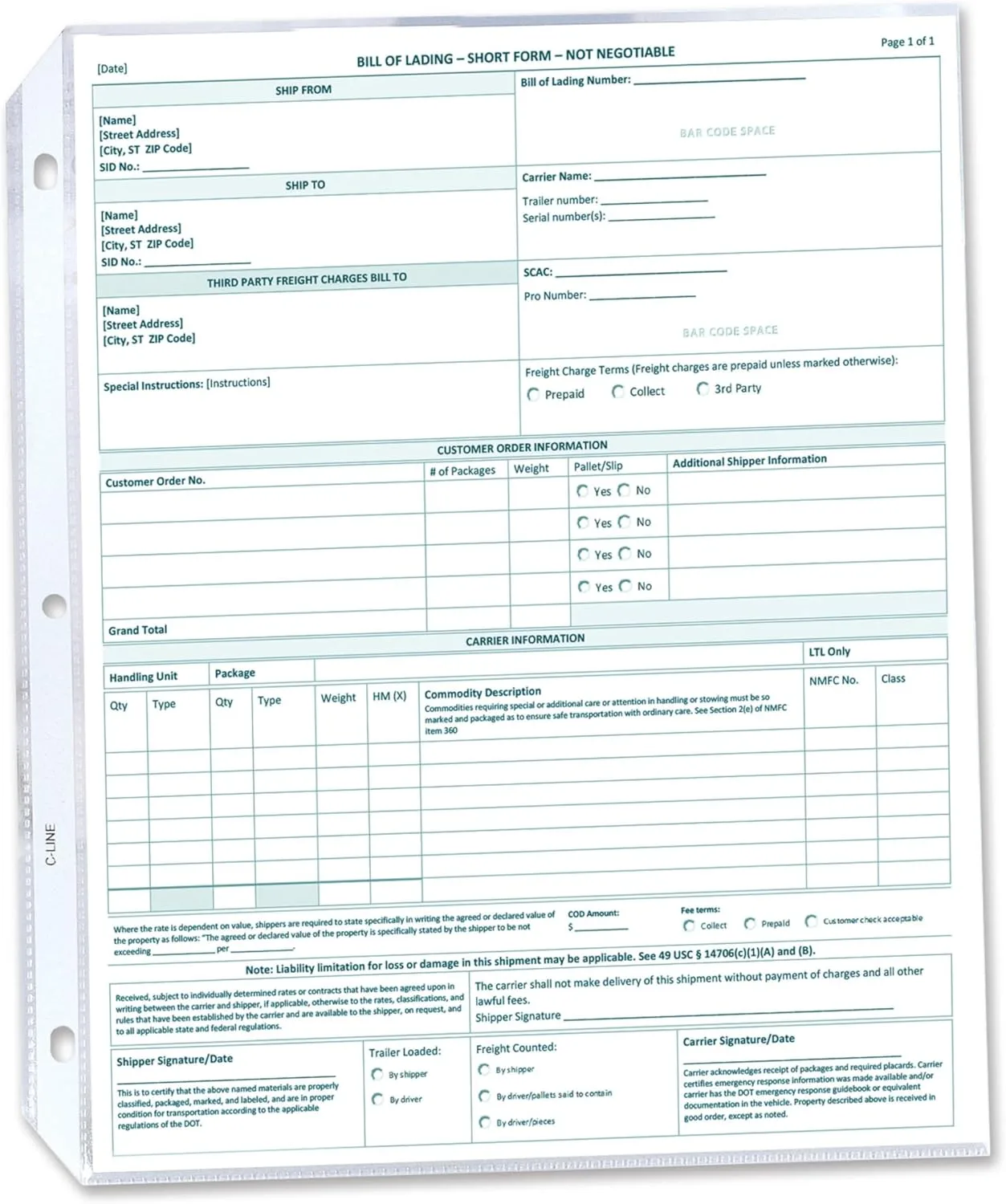 C-Line Top-Loading Polypropylene Sheet Protectors, 8.5 x 11, 200/Box (62067)