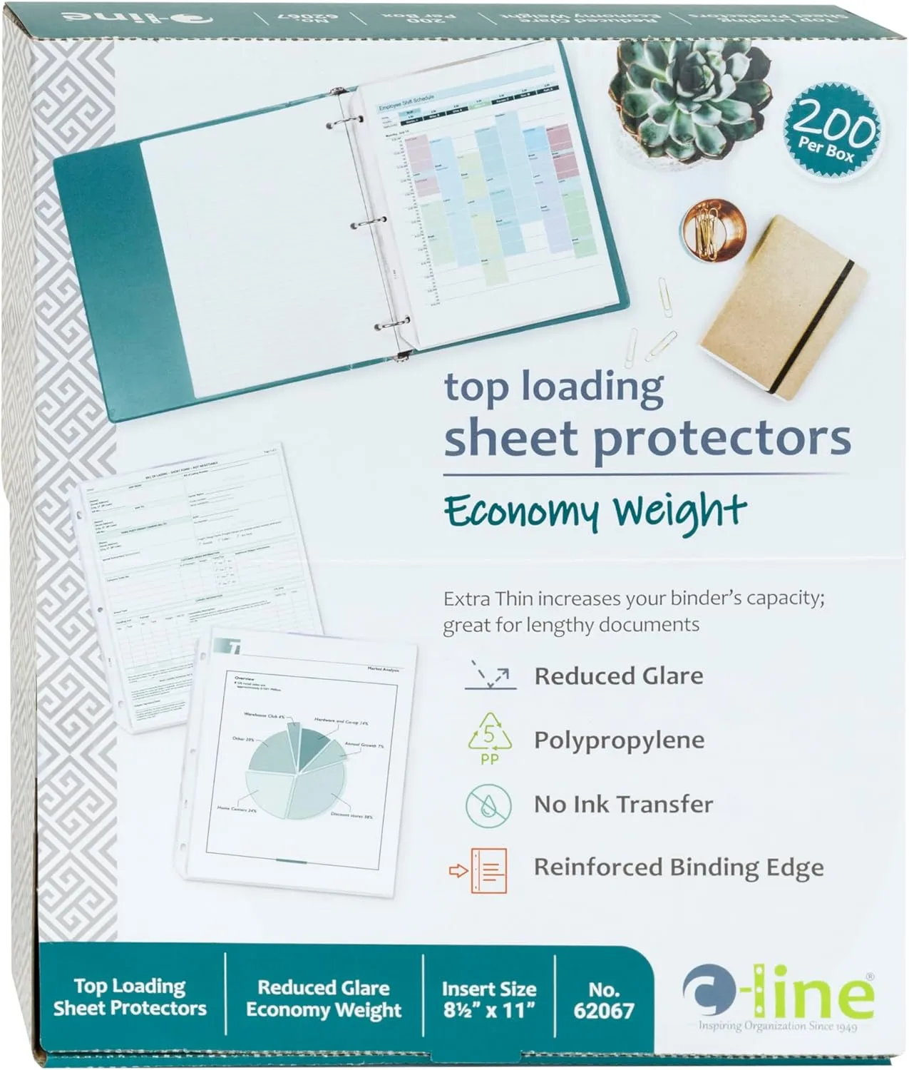 C-Line Top-Loading Polypropylene Sheet Protectors, 8.5 x 11, 200/Box (62067)
