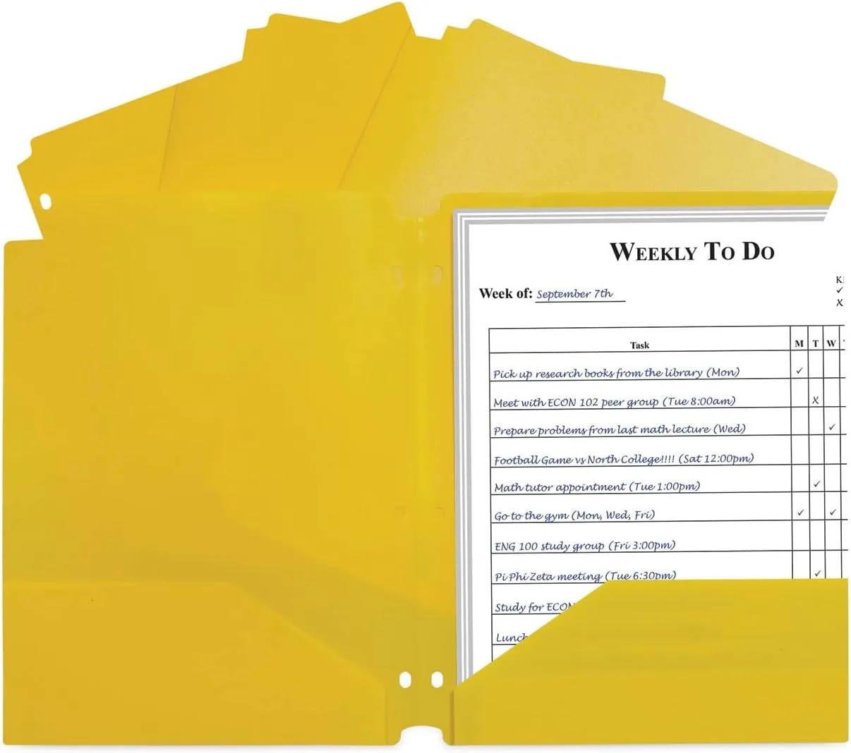 C-Line Two-Pocket Heavyweight Poly Portfolio Folder, 3-Hole Punch, 11 x 8.5, Yellow, 25/Box