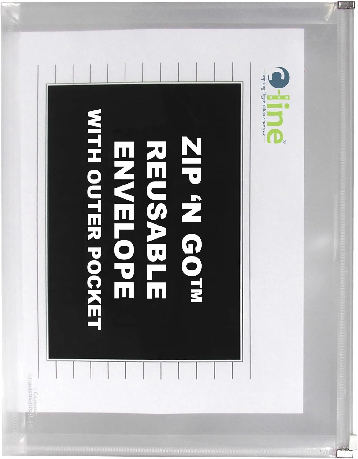 C-Line Zip 'N Go Expanding Portfolio with Outer Pocket, Letter Size, 200-Sheet Capacity, Clear, 3 per Pack (48117)