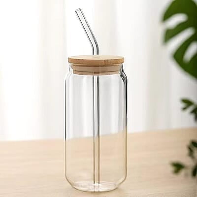 Glass Cups with Lids and Straws - 16oz Glass Cups with Lids and Straws - 16oz