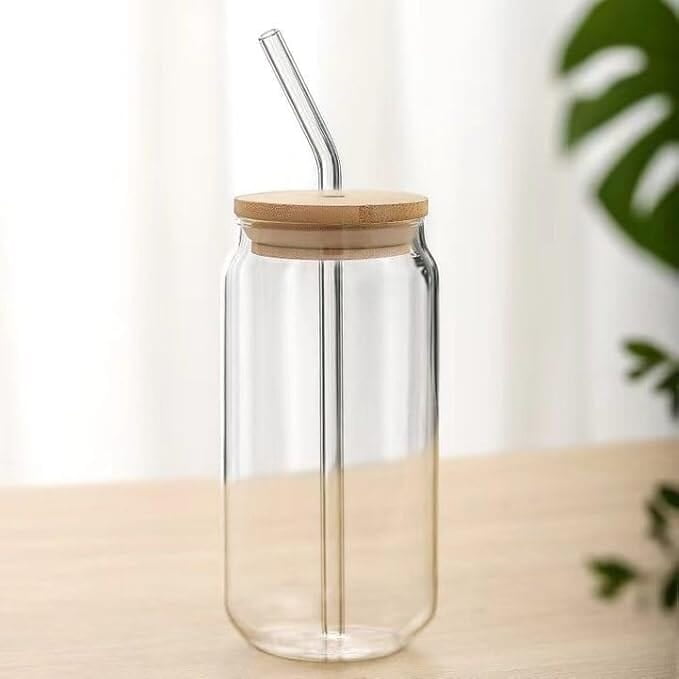 Glass Cups with Lids and Straws - 16oz Glass Cups with Lids and Straws - 16oz