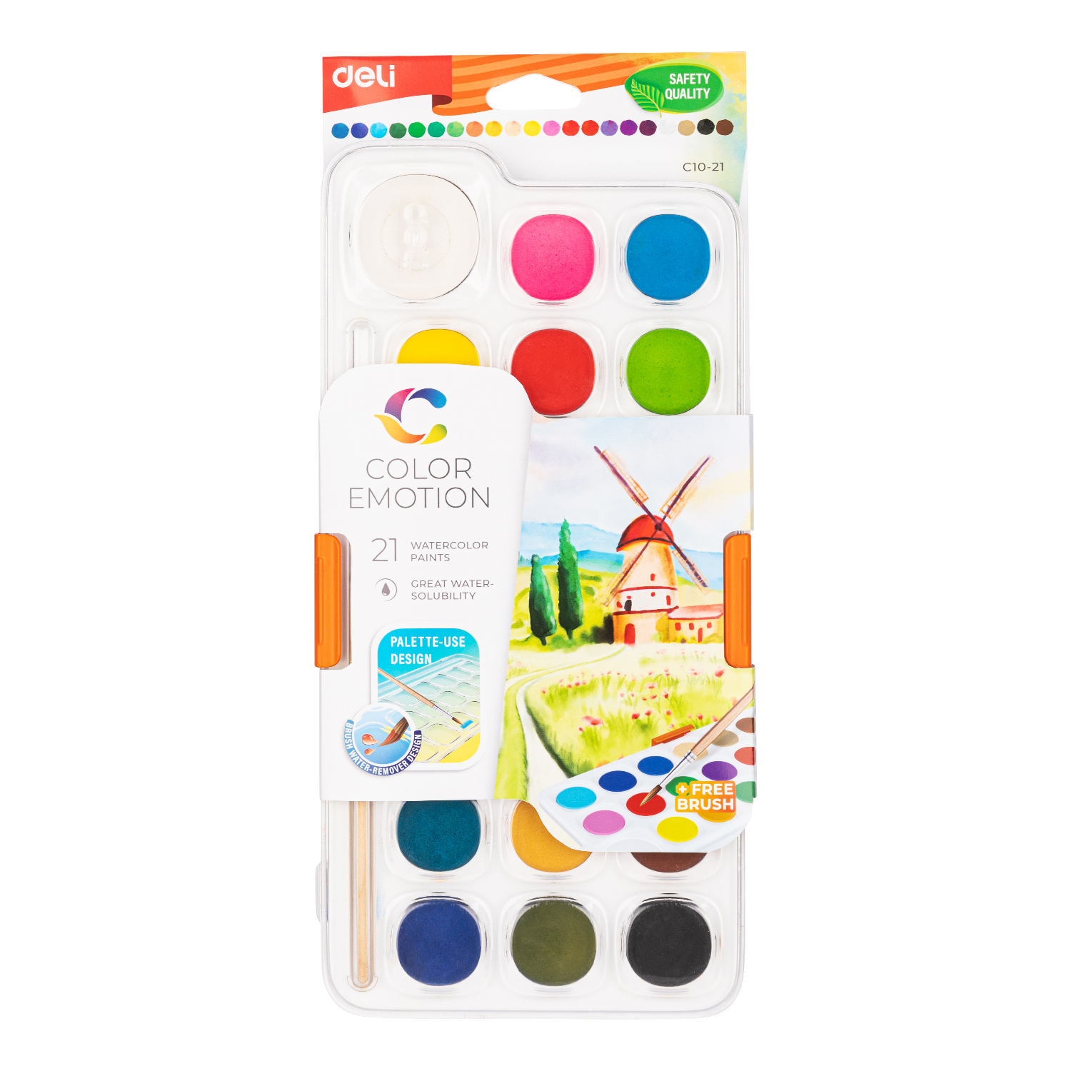 DELI C10-21 WATER COLOR PAINTS 21 COLORS