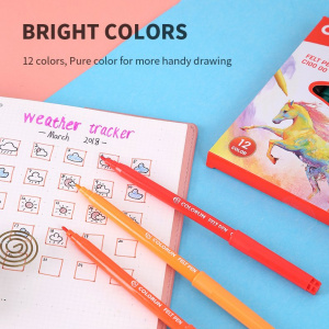 DELI C10000 WASHABLE FELT PENS 12s