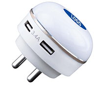 Dual USB fast charger with night lamp