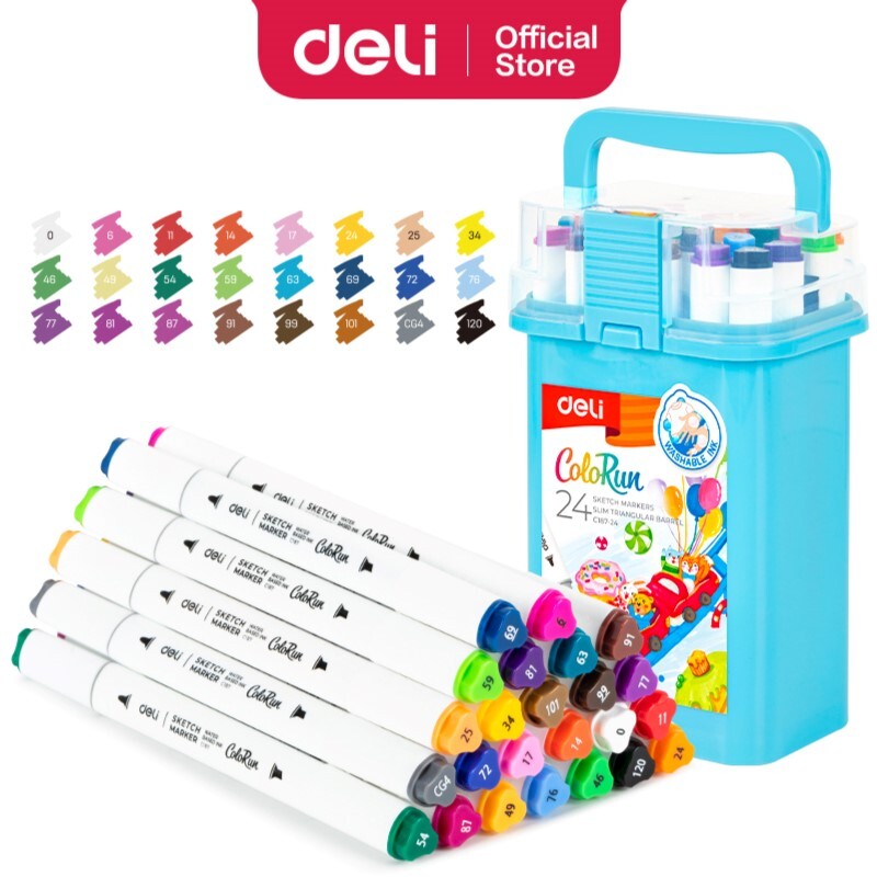 DELI C187-24 SKETCH MARKERS COLORUN DUAL-TIP