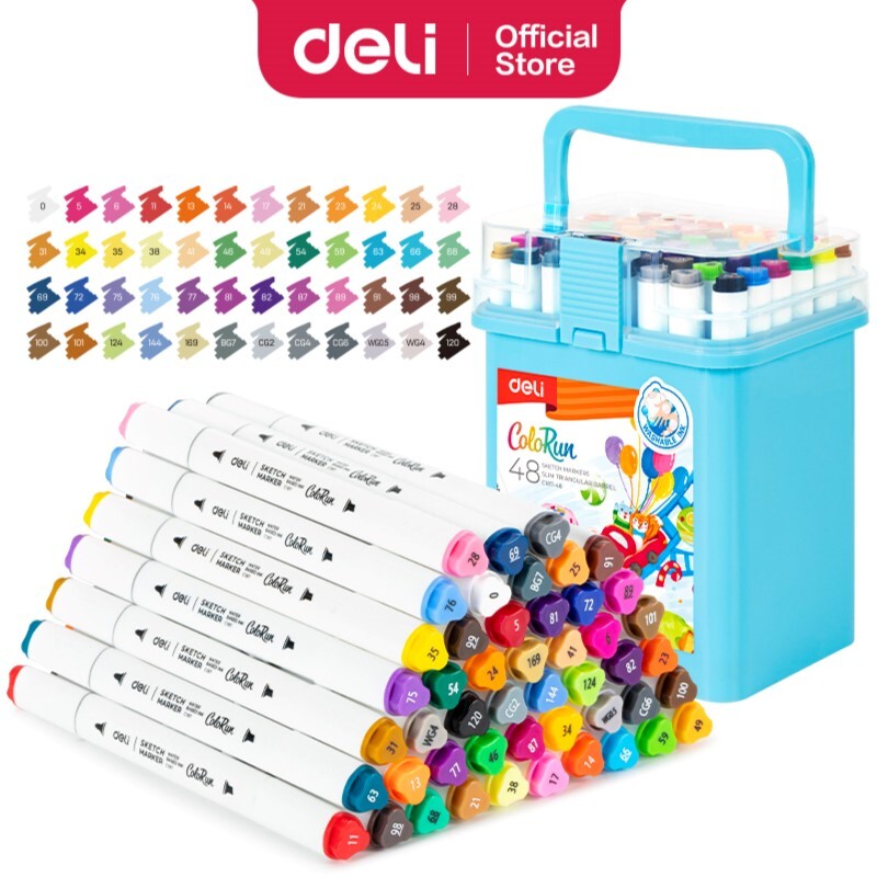 DELI C187-48 COLORUN SKETCH MARKERS DUAL-TIP