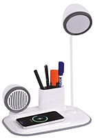RetroVibe Station: Dimmer LED Lamp with Bluetooth speaker & 15W Wireless