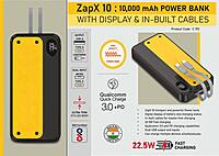 ZapX 10: 10,000 mAh Power bank with Display & In-Built Cables