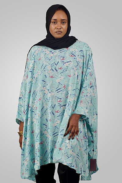 MINTY FLORAL CAPE