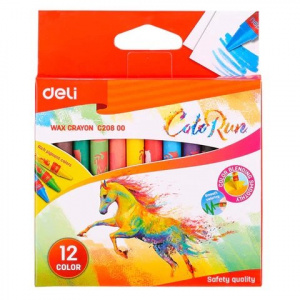 DELI C20800 WAX CRAYONS 12 COLORS