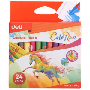 DELI C20820 WAX CRAYONS 24 COLORS