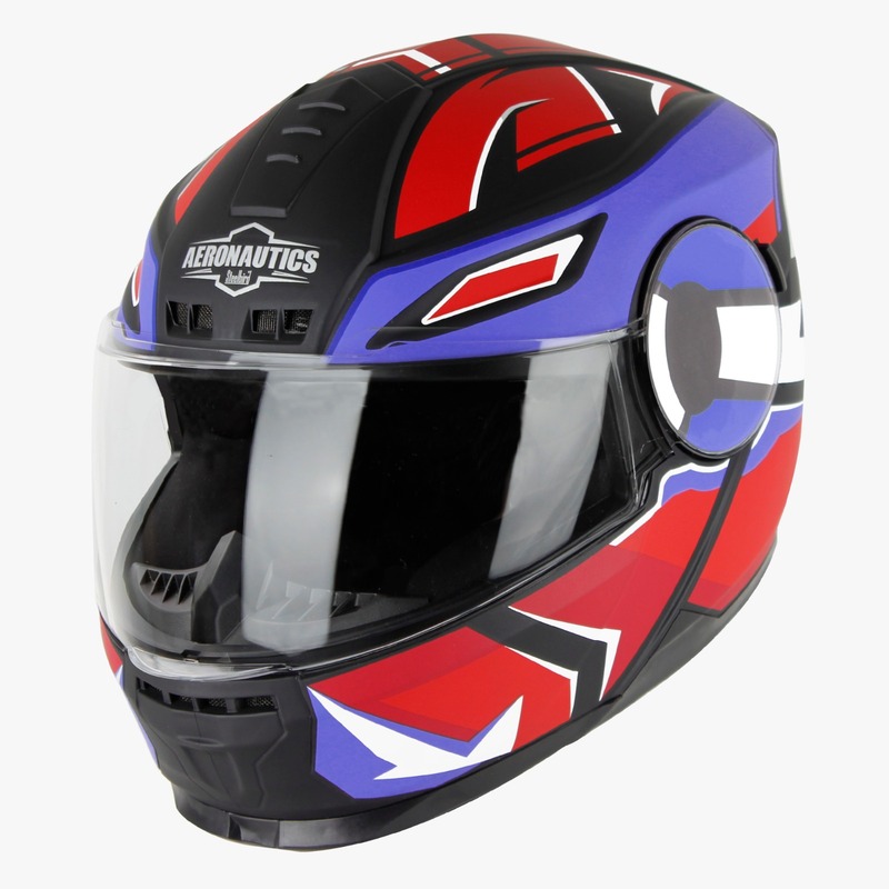 STEELBIRD SBH-40 ISS SPEED GLOSSY BLACK/S BLUE C/V 580 MM
