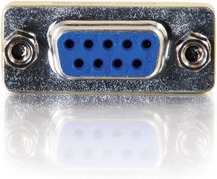 C2G 02781 DB9 F/F Serial RS232 Mini Gender Changer/Coupler, Nickel 1.5 Inch