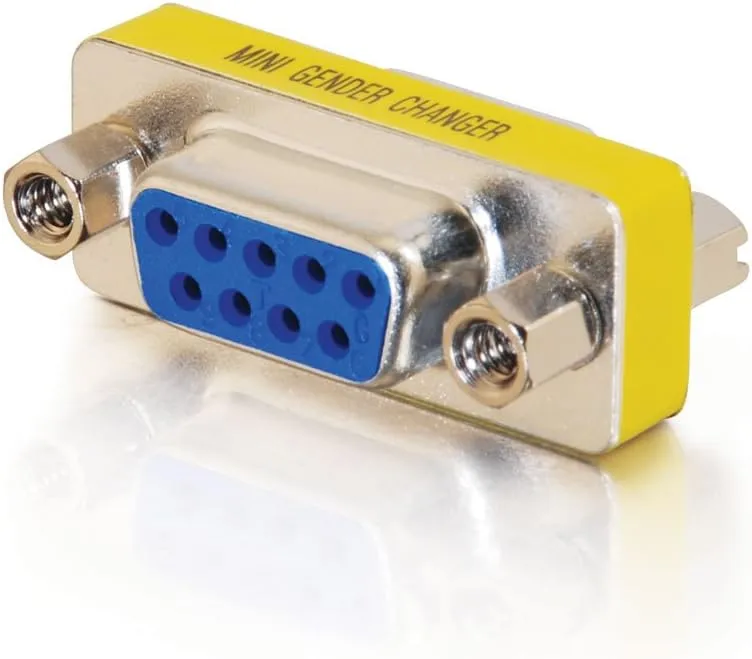 C2G 02781 DB9 F/F Serial RS232 Mini Gender Changer/Coupler, Nickel 1.5 Inch