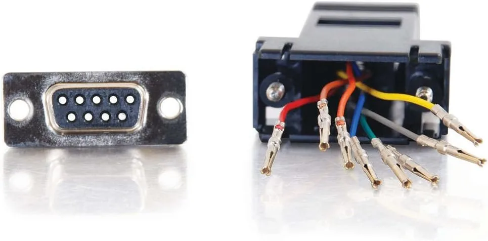 C2G 02943 RJ45 to DB9 Female Serial RS232 Modular Adapter, Black