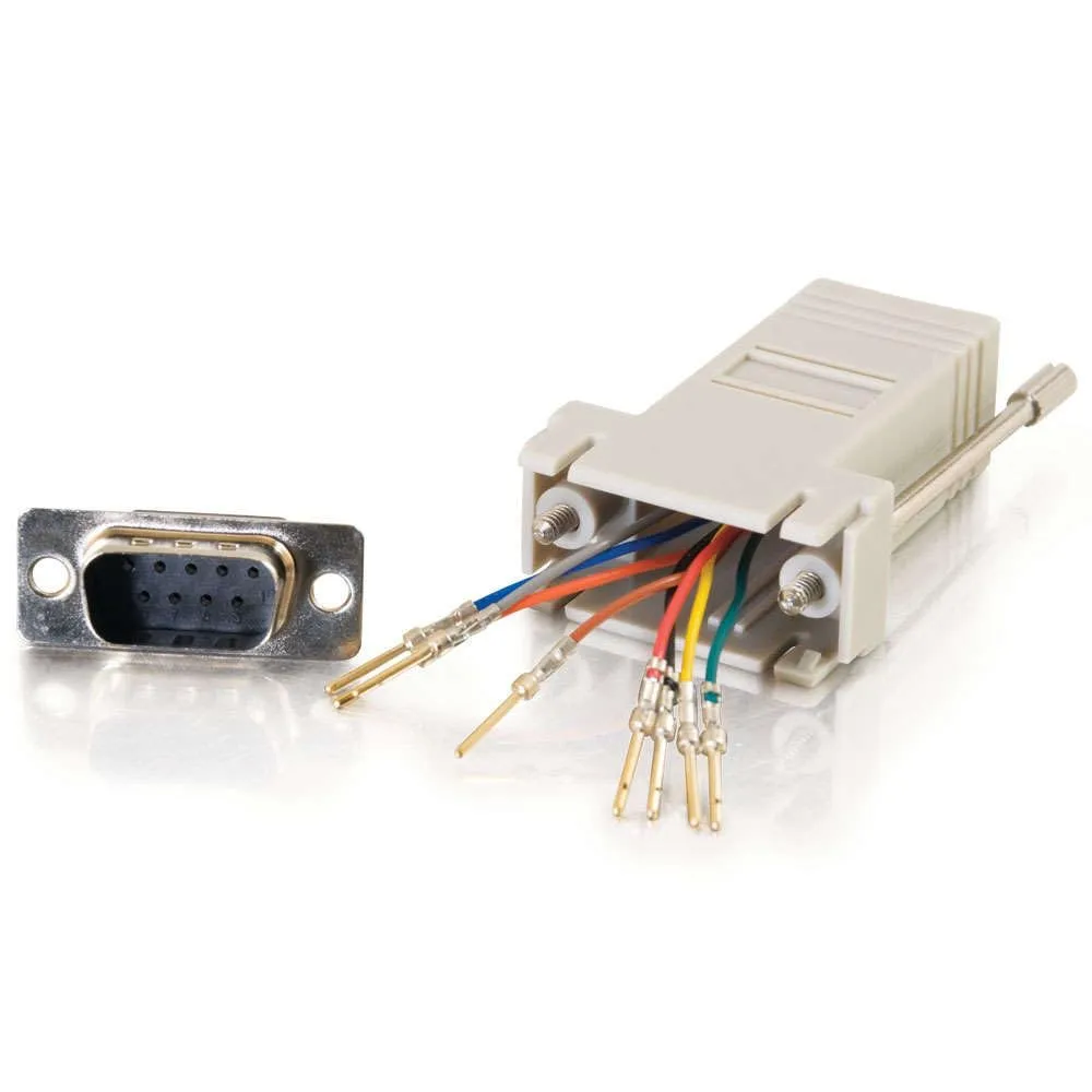 C2G 02945 RJ45 to DB9 Male Serial RS232 Modular Adapter, Gray RJ45 to DB9 Male Modular Adapter Gray