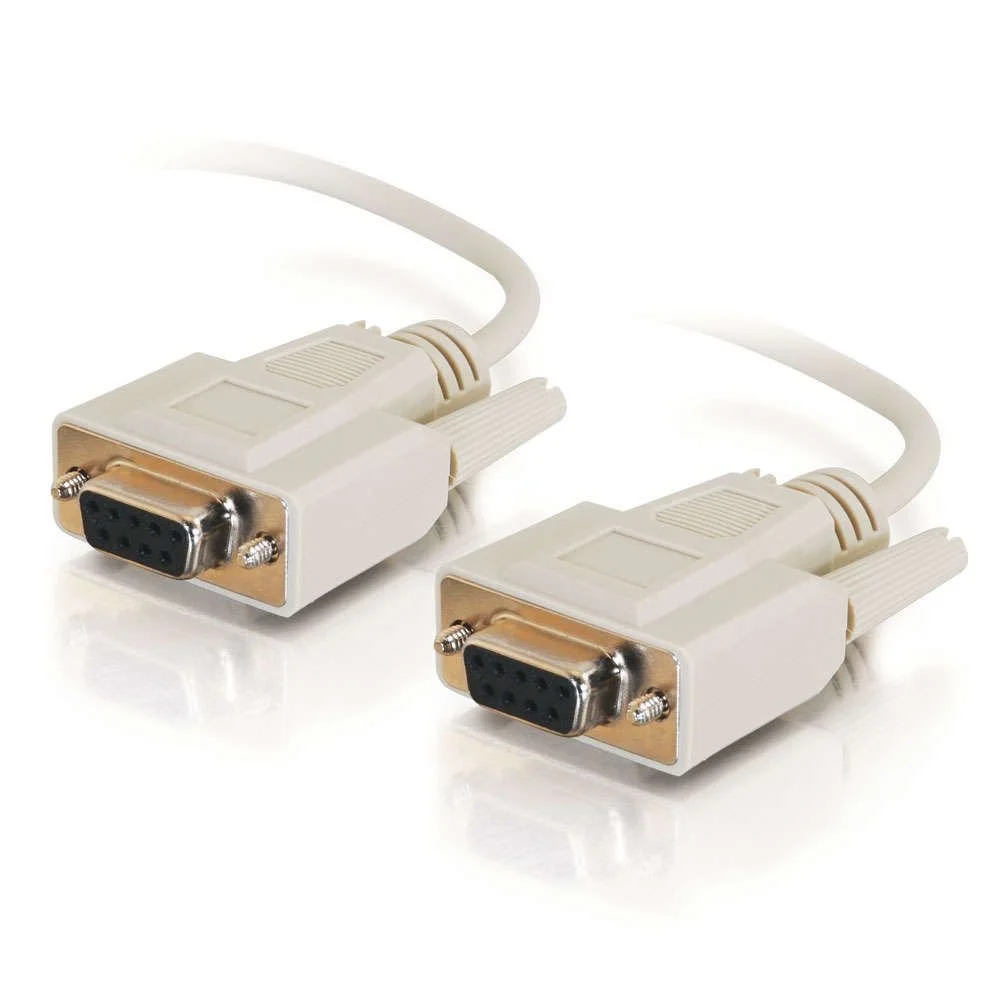 C2G 03046 DB9 F/F Serial RS232 Null Modem Cable, Beige (15 Feet, 4.57 Meters)