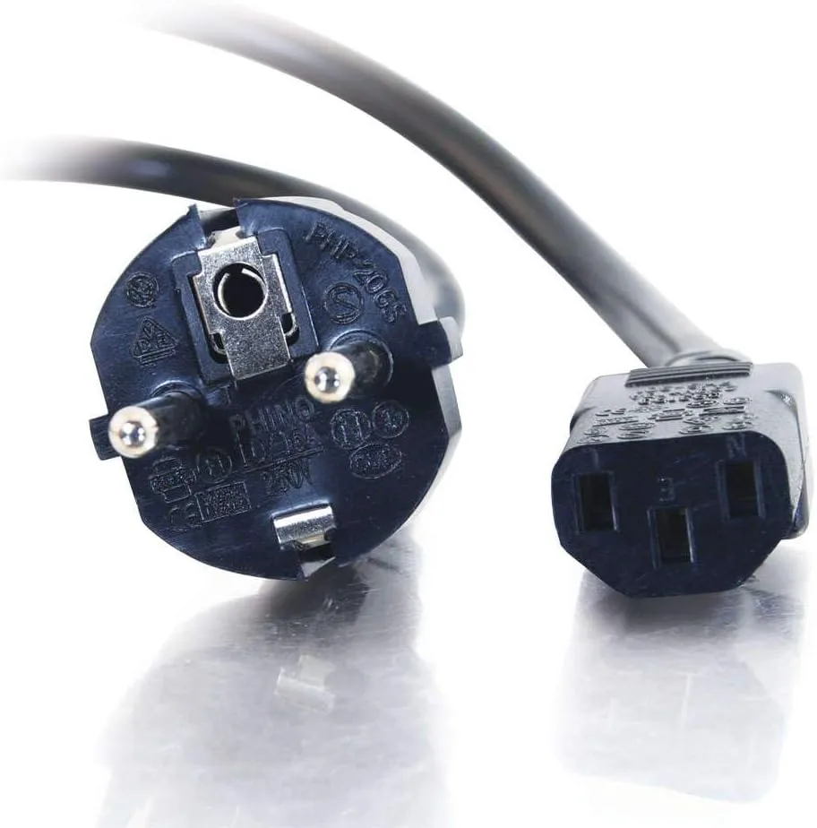 C2G/Cables to Go 03138 14 AWG European Power Cord, Black (2.5 Meters/8.20 Feet)