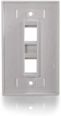 C2G 1-Port Single Gang Multimedia Keystone Wall Plate - White