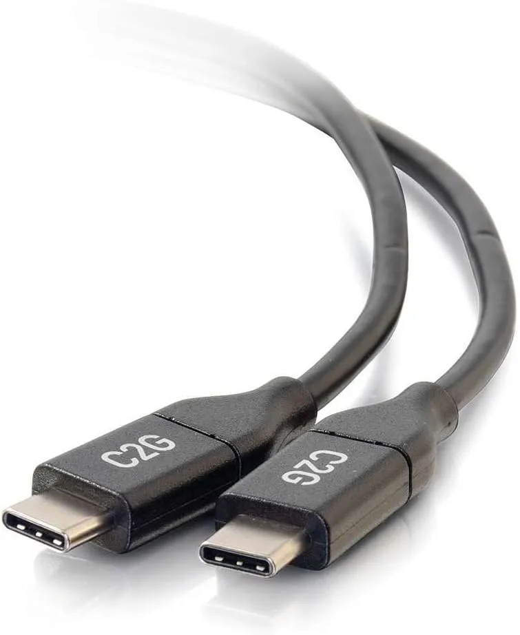 C2G USB Cable, USB 2.0 Cable, USB C to C Cable, Black, 6 Feet (1.82 Meters), Cables to Go 28828
