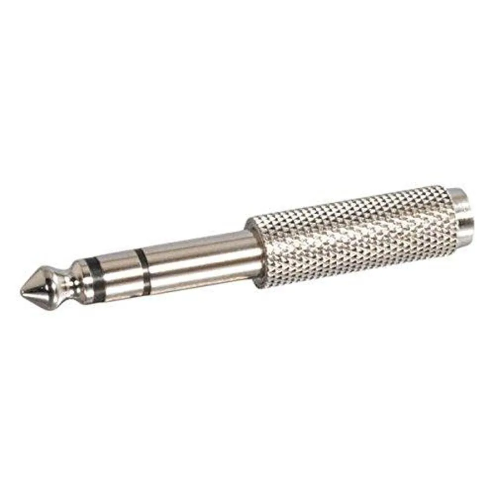 C2G/ Cables To Go 40639 1/4 Inch Stereo Male to 3.5mm Stereo Female Adapter, TAA Compliant, Silver
