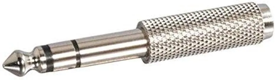 C2G/ Cables To Go 40639 1/4 Inch Stereo Male to 3.5mm Stereo Female Adapter, TAA Compliant, Silver
