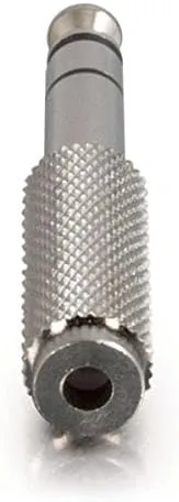 C2G/ Cables To Go 40639 1/4 Inch Stereo Male to 3.5mm Stereo Female Adapter, TAA Compliant, Silver