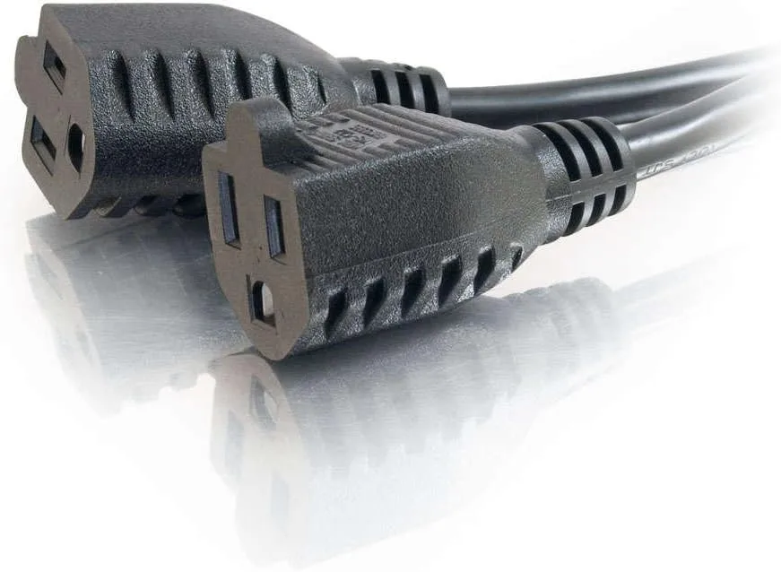 C2G Power Splitter Cord (Power Squid), 16 AWG, Black