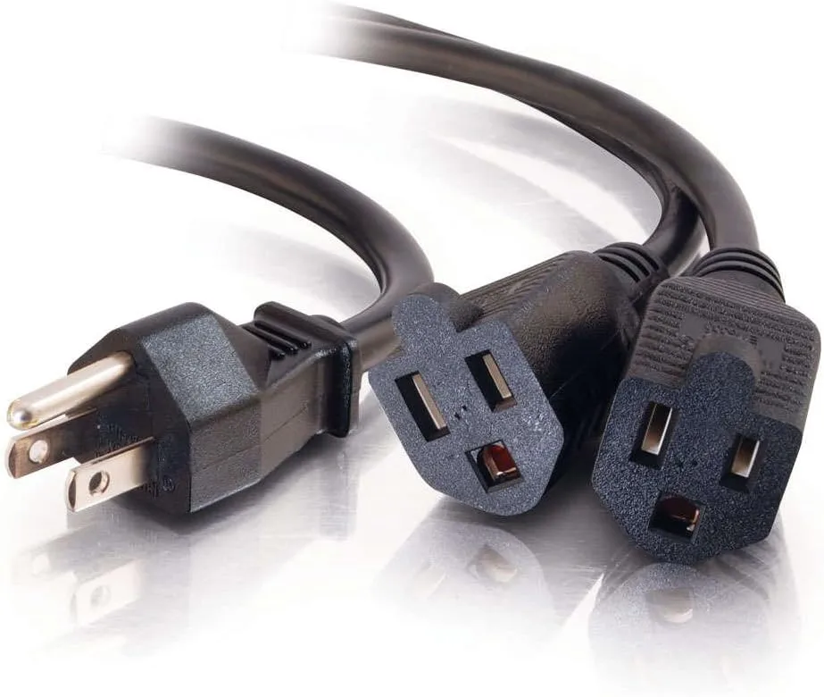 C2G Power Splitter Cord (Power Squid), 16 AWG, Black