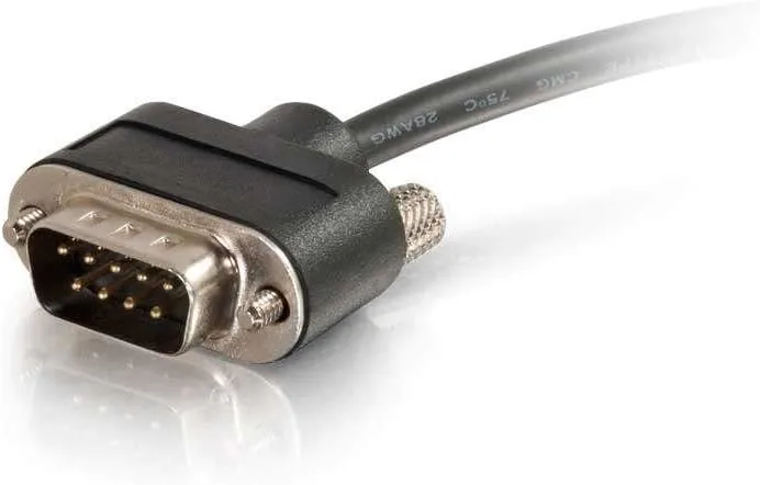 C2G 52160 Serial RS232 DB9 Cable with Low Profile Connectors M/F, in-Wall CMG-Rated, Black (15 Feet, 4.57 Meters)