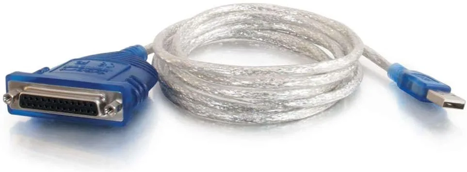 C2G 16899 USB To DB25 Parallel Printer Adapter Cable, Beige (6 Feet, 1.82 Meters)