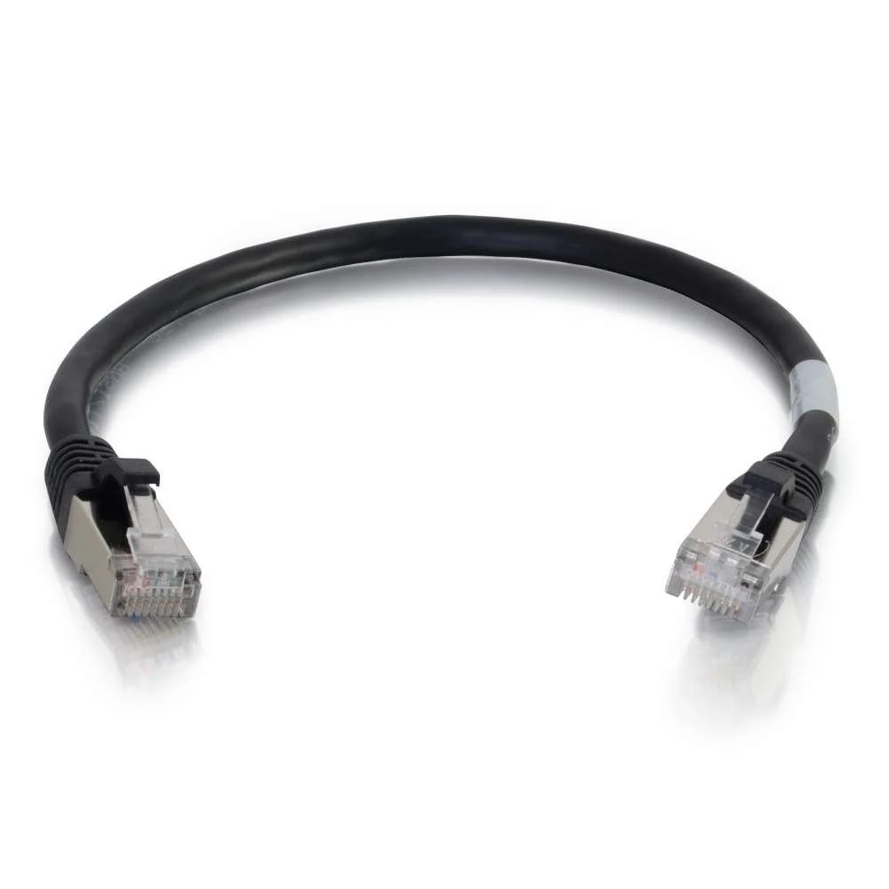 C2G-1ft Cat6 Snagless Shielded (STP) Network Patch Cable - Black - Category 6 for Network Device - RJ-45 Male - RJ-45 Male