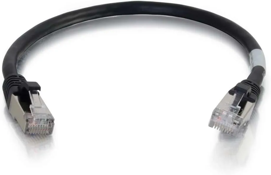 C2G-1ft Cat6 Snagless Shielded (STP) Network Patch Cable - Black - Category 6 for Network Device - RJ-45 Male - RJ-45 Male