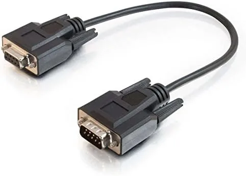 C2G - Serial extension cable - DB-9 (M) to DB-9 (F) - 1 ft - molded, thumbscrews - black