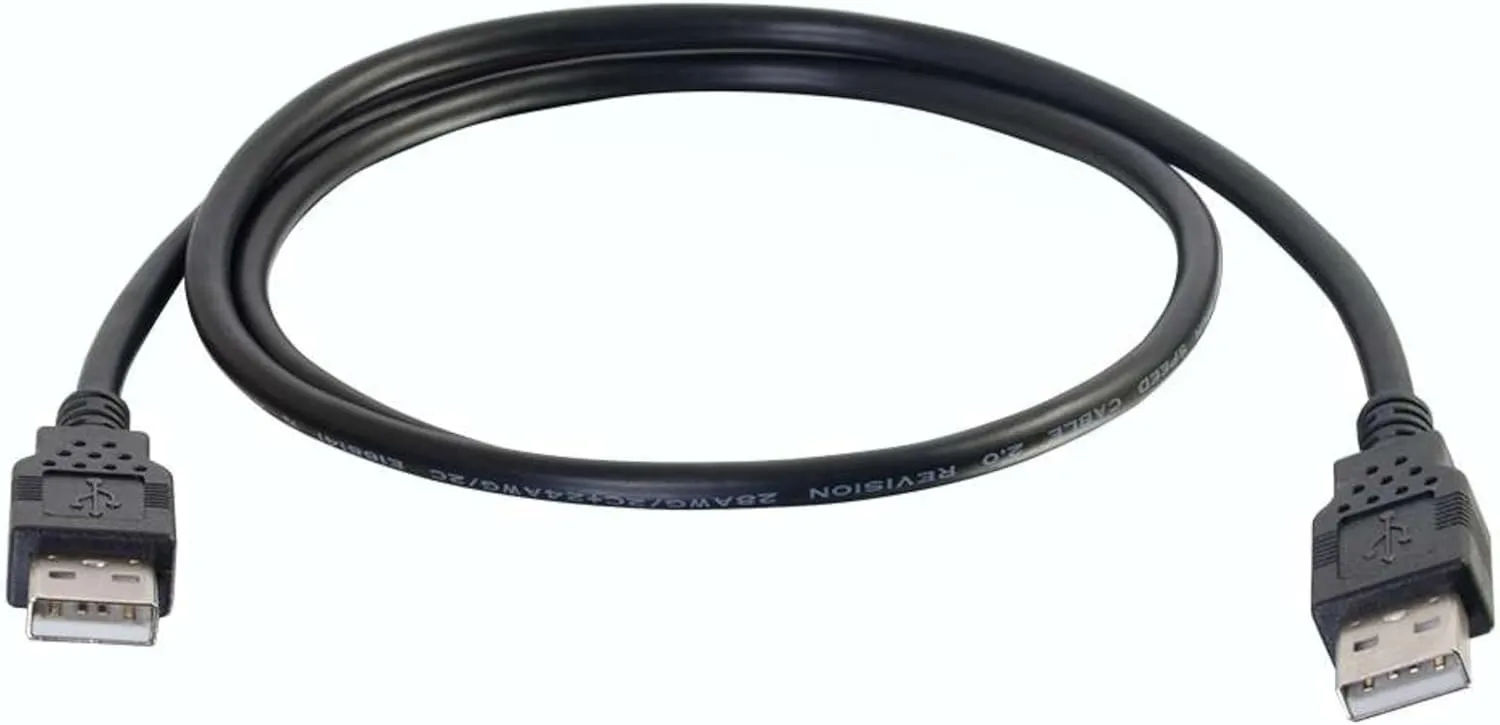 C2G 1m USB Cable - USB A to USB A - M/M - Type A Male USB - Type A Male USB - 3.28ft - Black