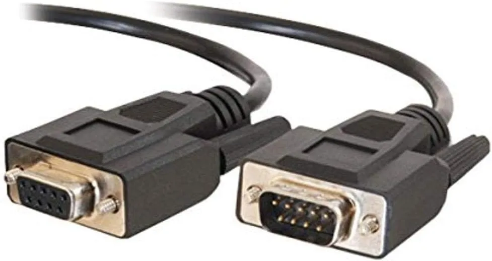 C2G 25213 DB9 M/F Serial RS232 Extension Cable, Black (3 Feet, 0.91 Meters)