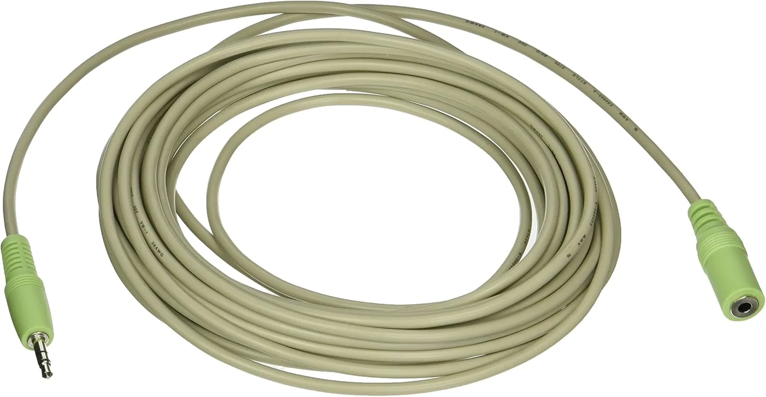 Legrand - C2G 3.5mm Male to Female Cable, Stereo Audio Extension Cable, Beige Auxiliary Port Extension Cable